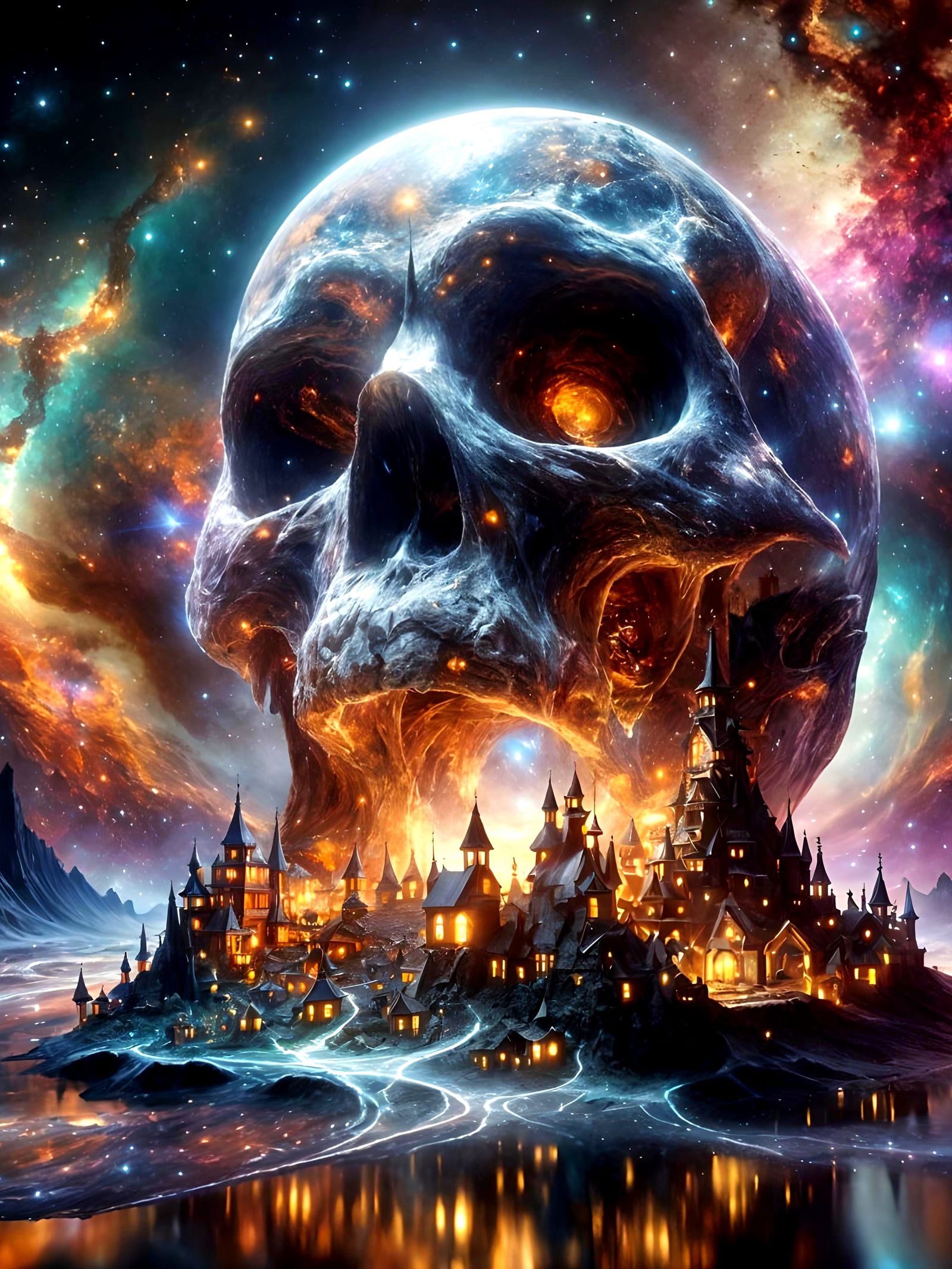 Faerie Village in Glowing Skull Galaxy: 3D Diorama