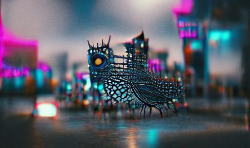 Cyberpunk Cityscape Inspired by Tim Burton