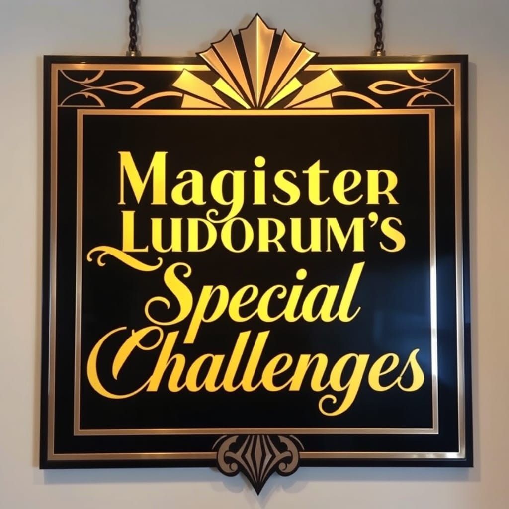 Art Deco Sign: Magister Ludorum's Special Challenges