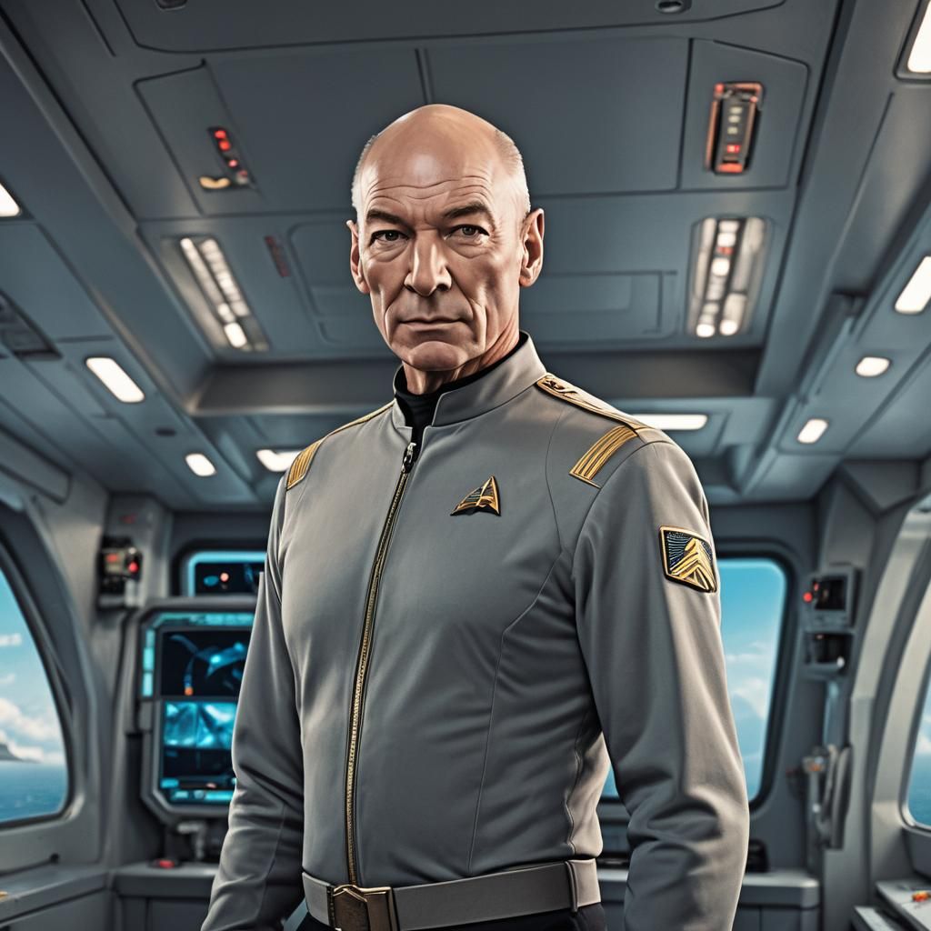 Captain Picard Portrait on USS Enterprise Bridge