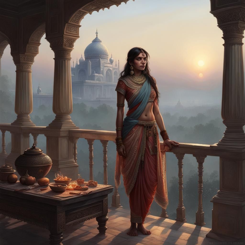Indian Beauty at Dawn: Detailed Portrait