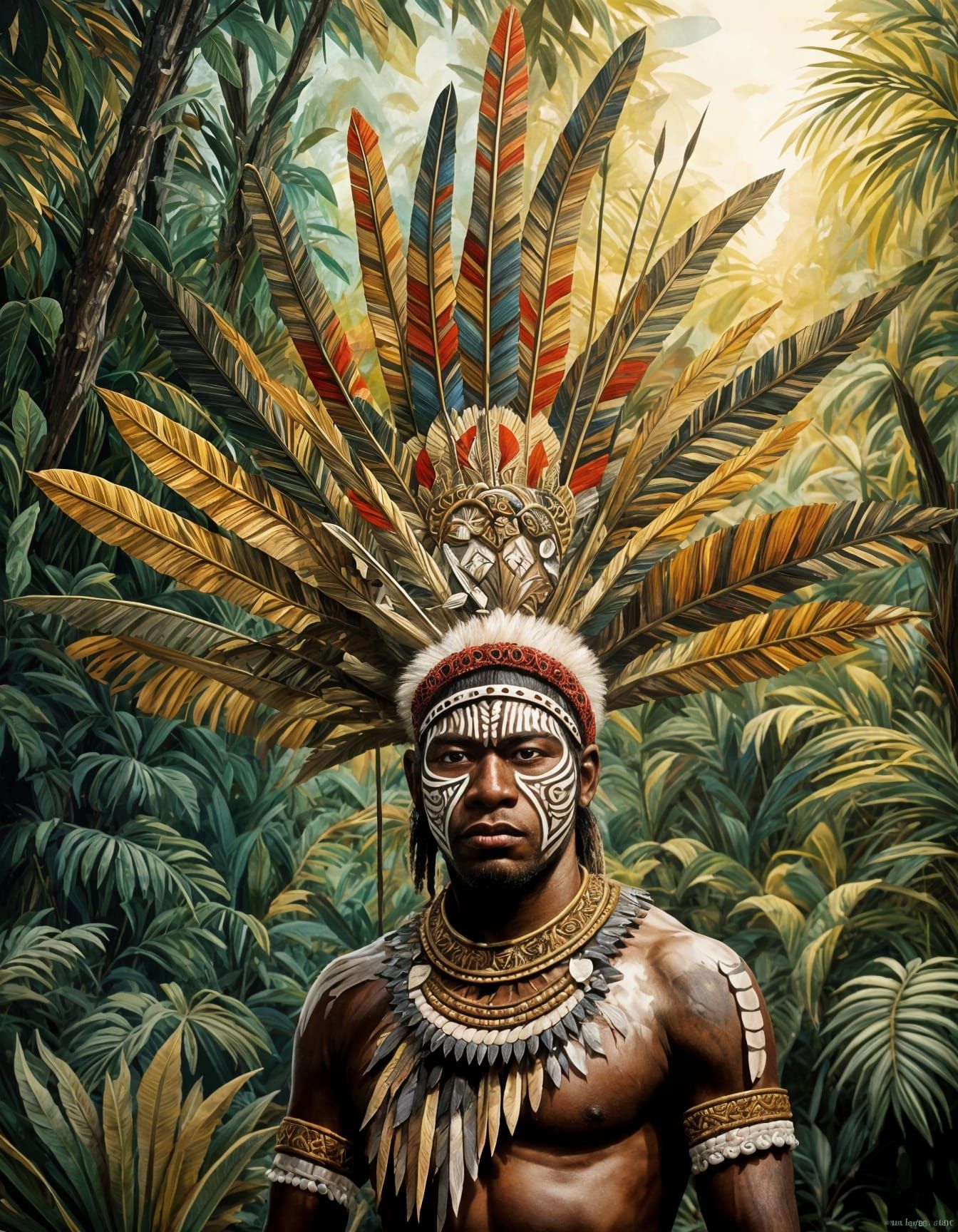 Papua New Guinean Warrior: Epic Masterpiece