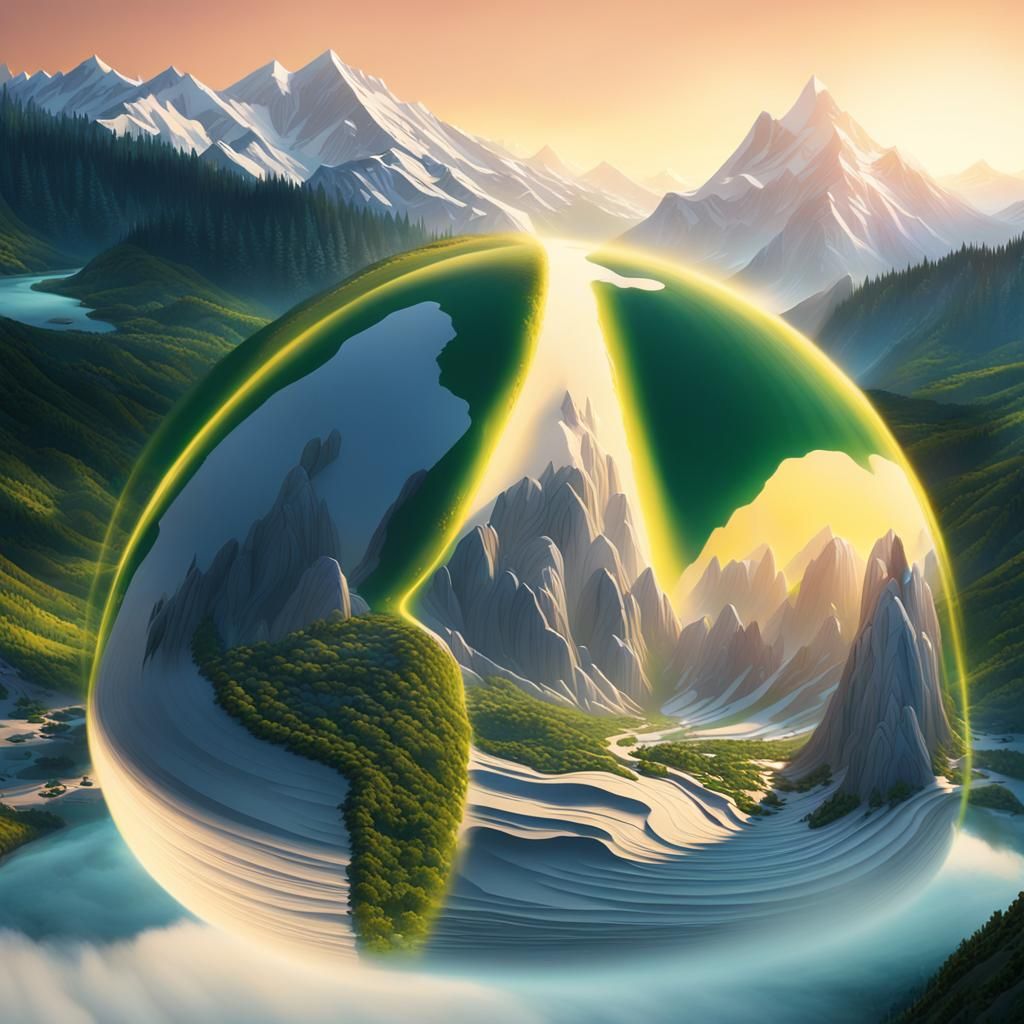 Majestic Mountain Range Digital Matte Painting