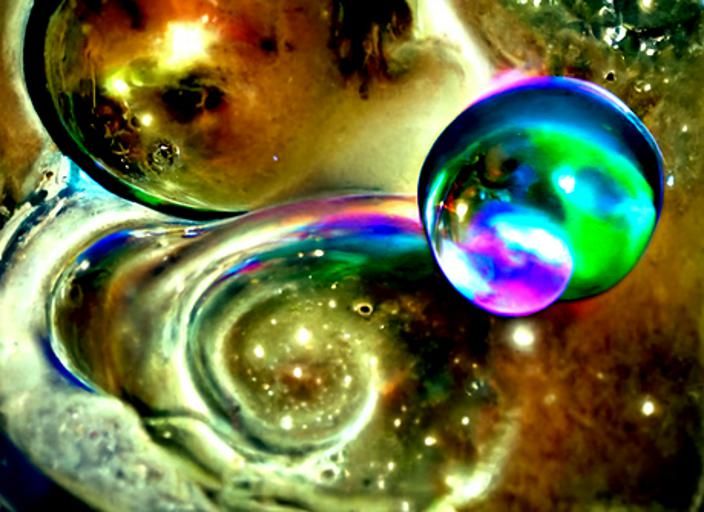 Cosmic Iridescent Universes Trapped in Bubbles