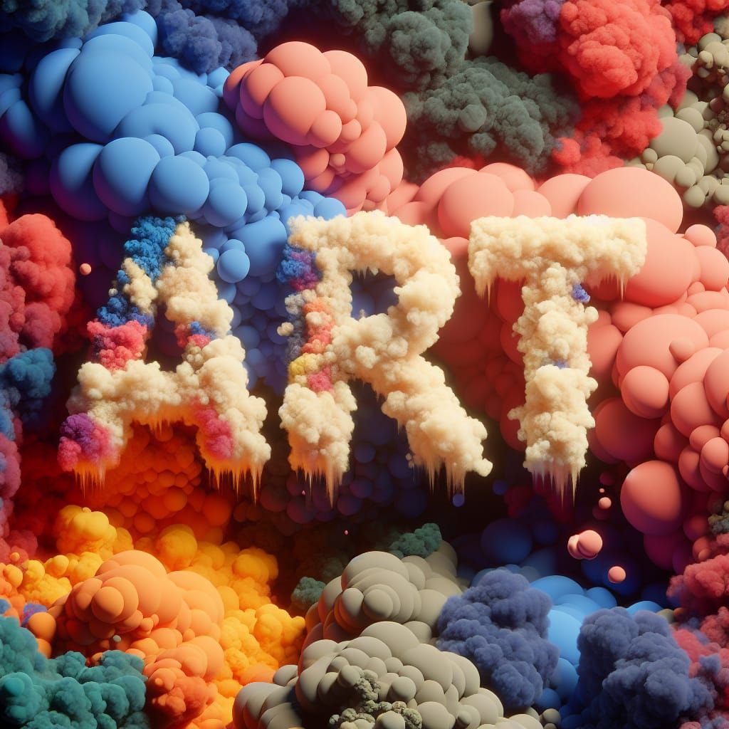 Fluffy Letters Spell ART in High-Contrast Splash Screen
