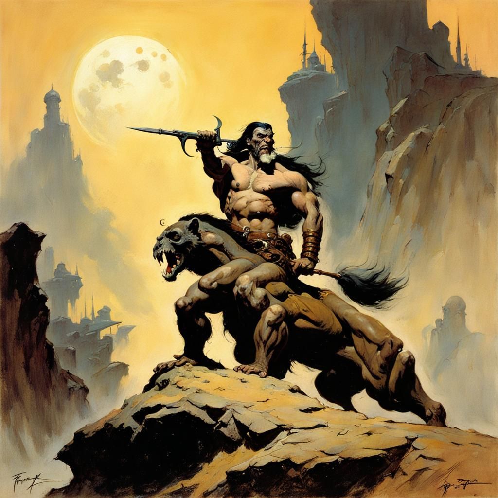Heroic Fantasy Illustration in Frazetta Style