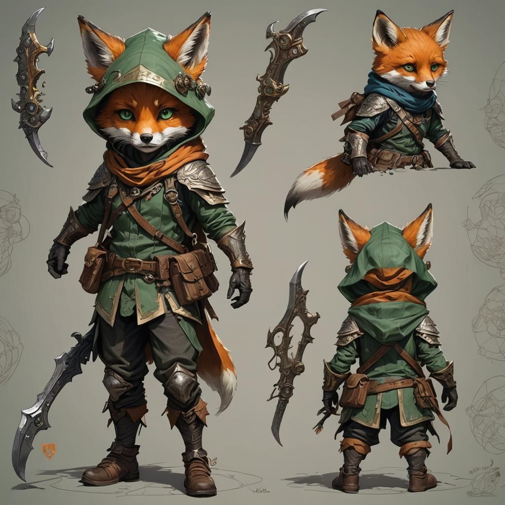 Elegant Adventurous She-Fox Concept Art in Intricate Detail