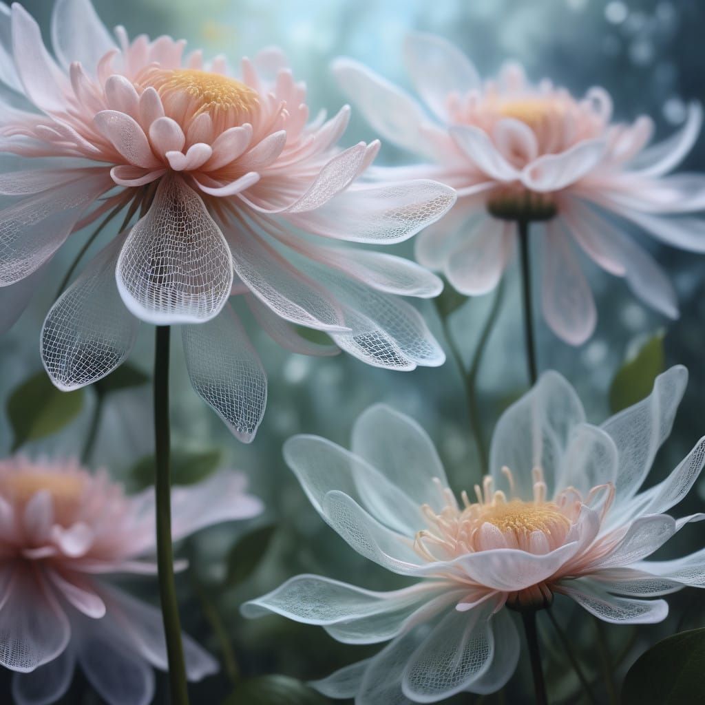 hyperdetailed Metaphysical Painting (ethereal translucent la...