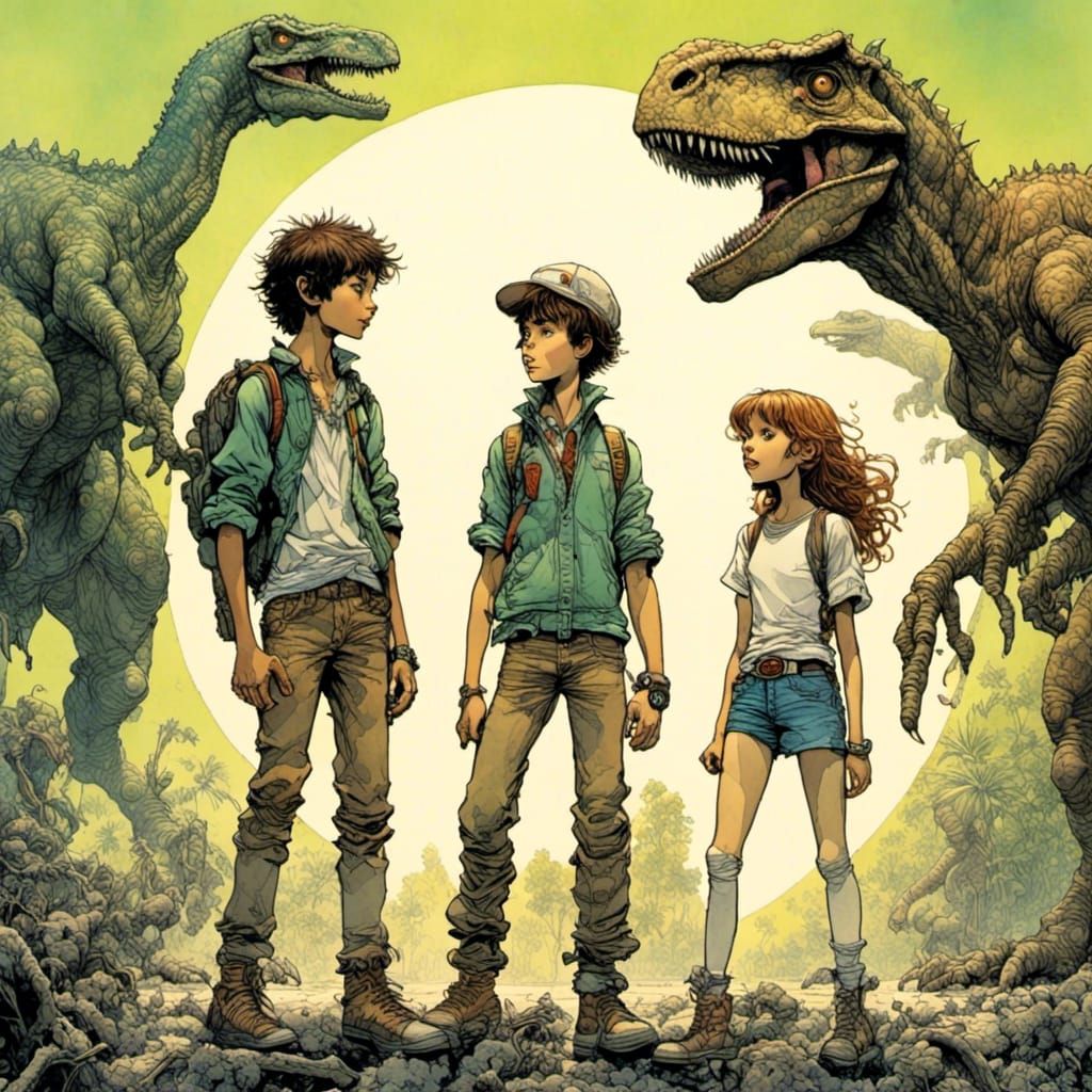 Teenagers Face Alien Dinosaurs in Sci-Fi Comic Art