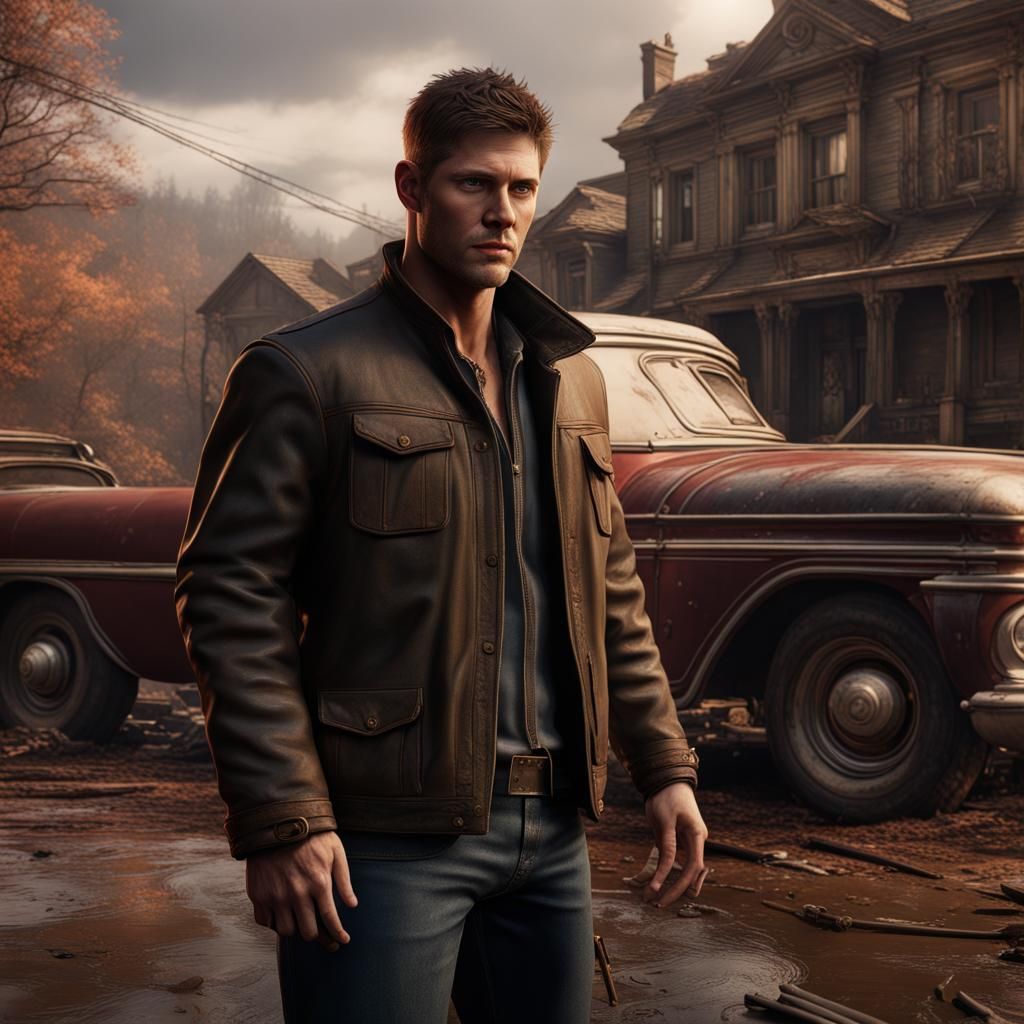 Detailed Matte Painting of Dean Winchester