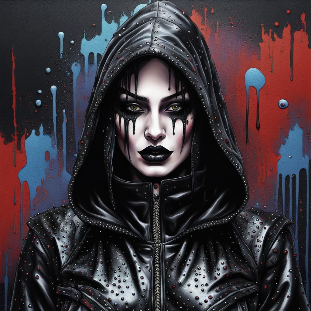 Goth Woman as Hooded Rogue: Digital Illustration