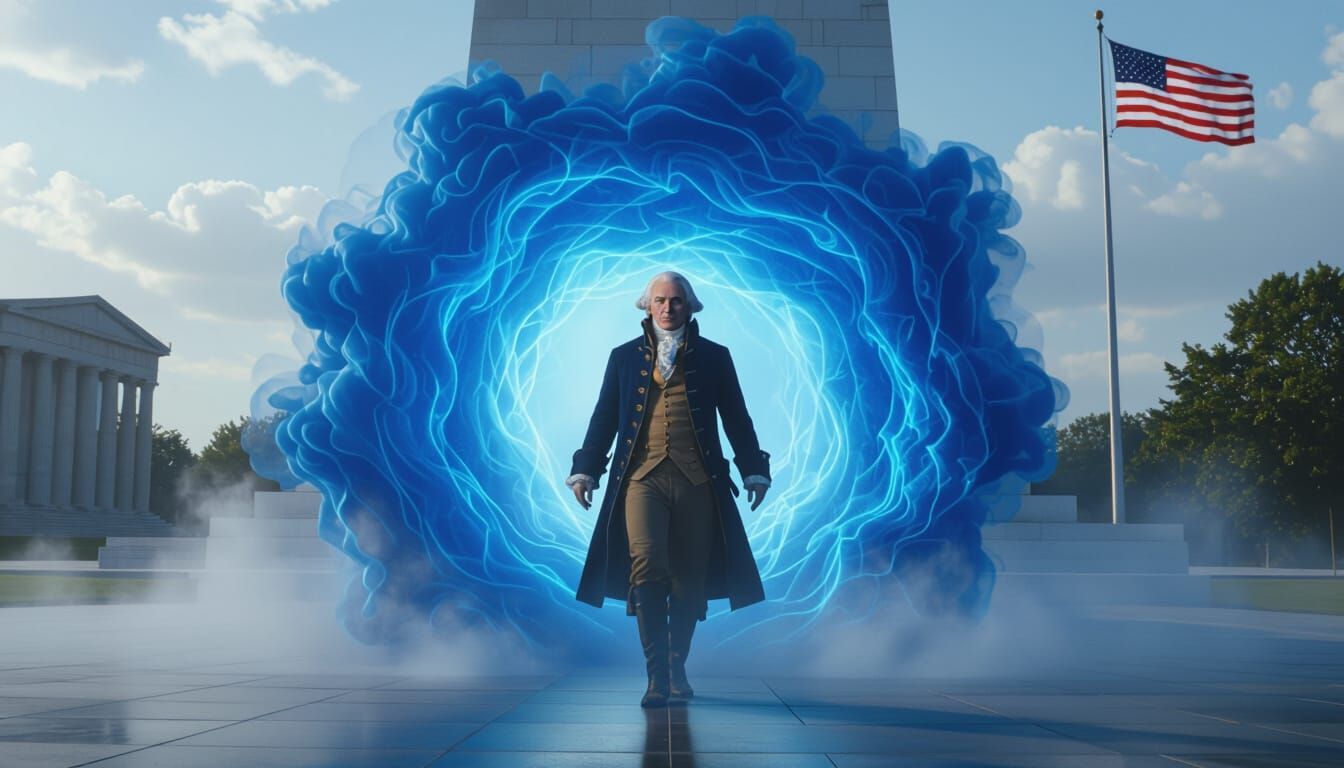 George Washington Time Portal: Cinematic Scene