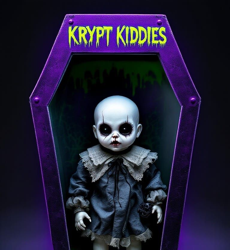 KRYPT KIDDIES Horror Dolls in Vintage Toy Box
