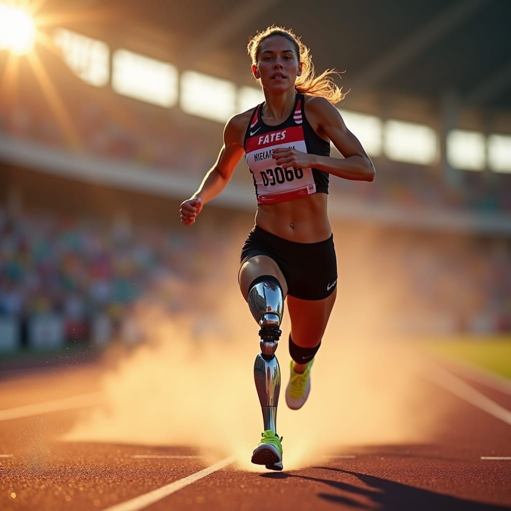 Paralympic Sprinter in Golden Hour: Sports Photography