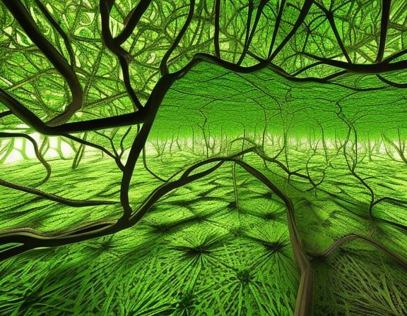 Quantum Origami Mind in Mycelial Forest