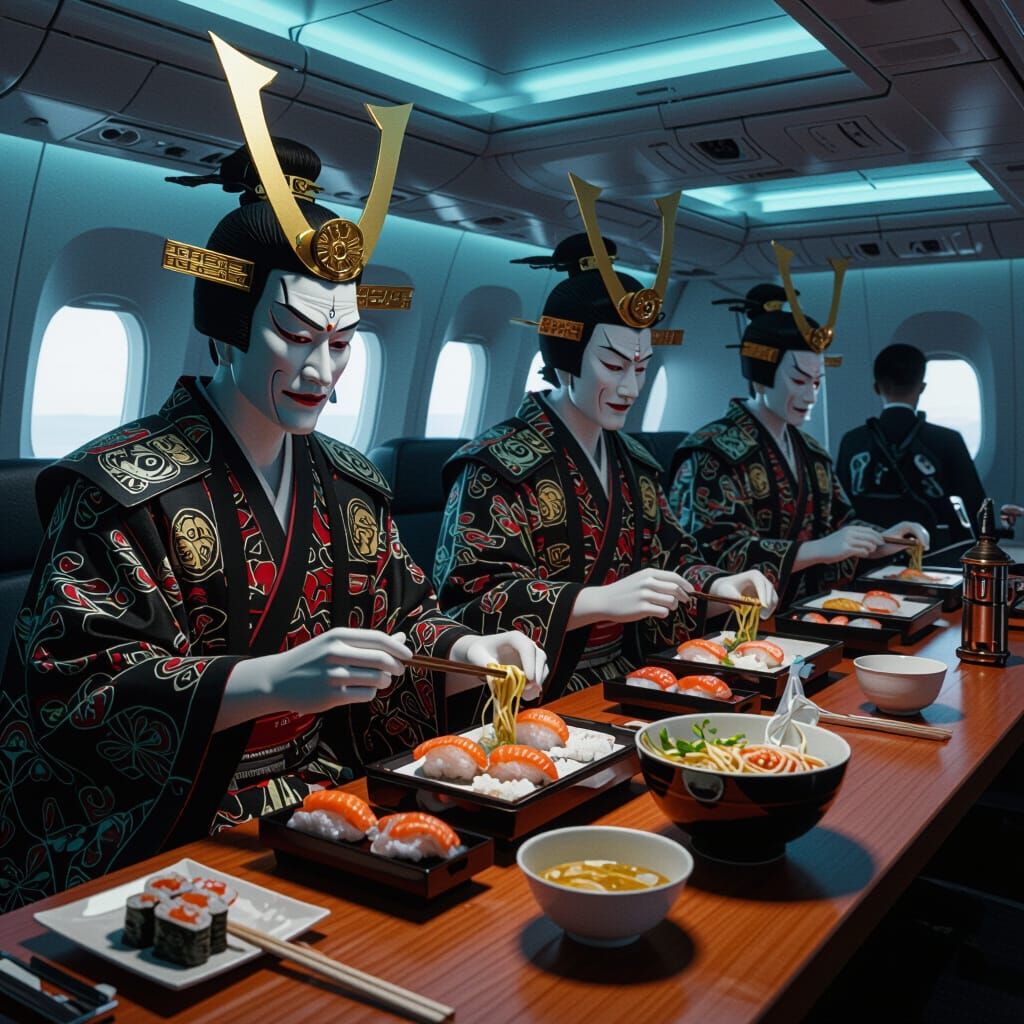 Shinto Gods Serve Sushi on Transoceanic Flight
