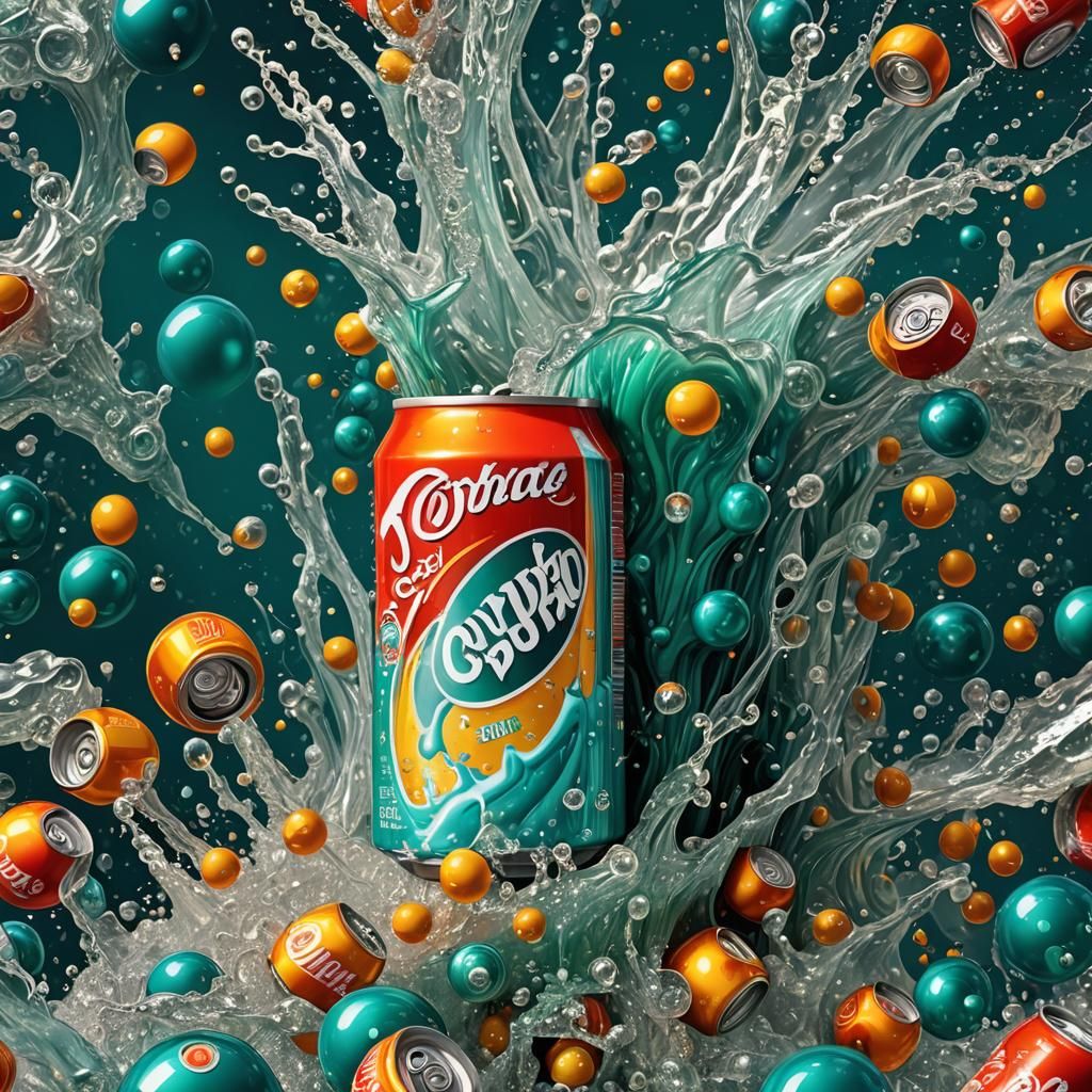 Hyperrealistic Soda Geyser in Pop Surrealism Style
