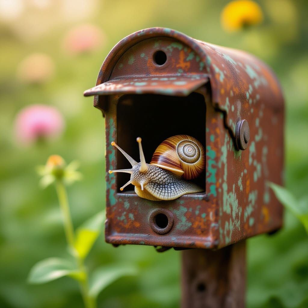 Snail's Garden Adventure: Whimsical and Eerie