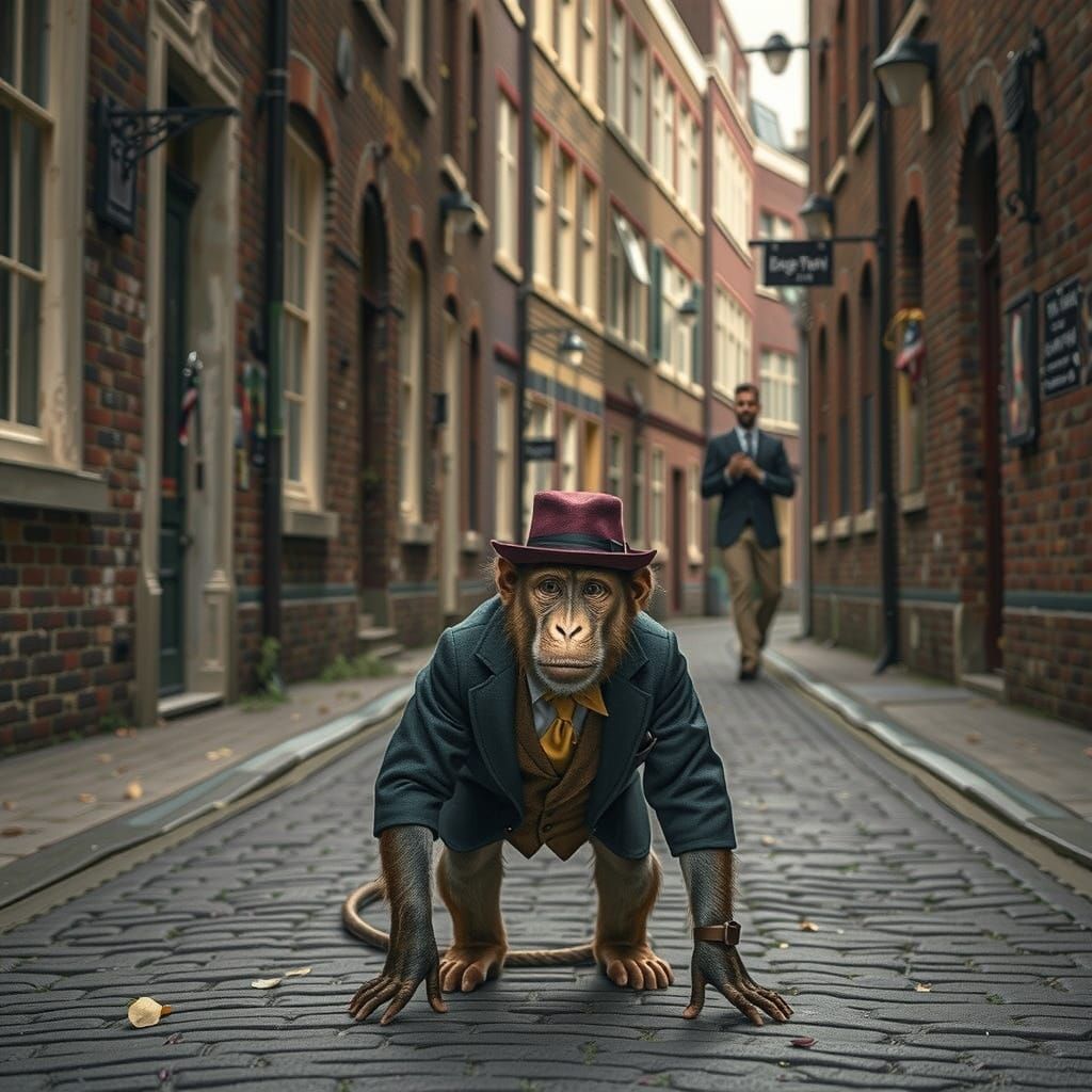 Monkey in Suit: Stylized Digital Art