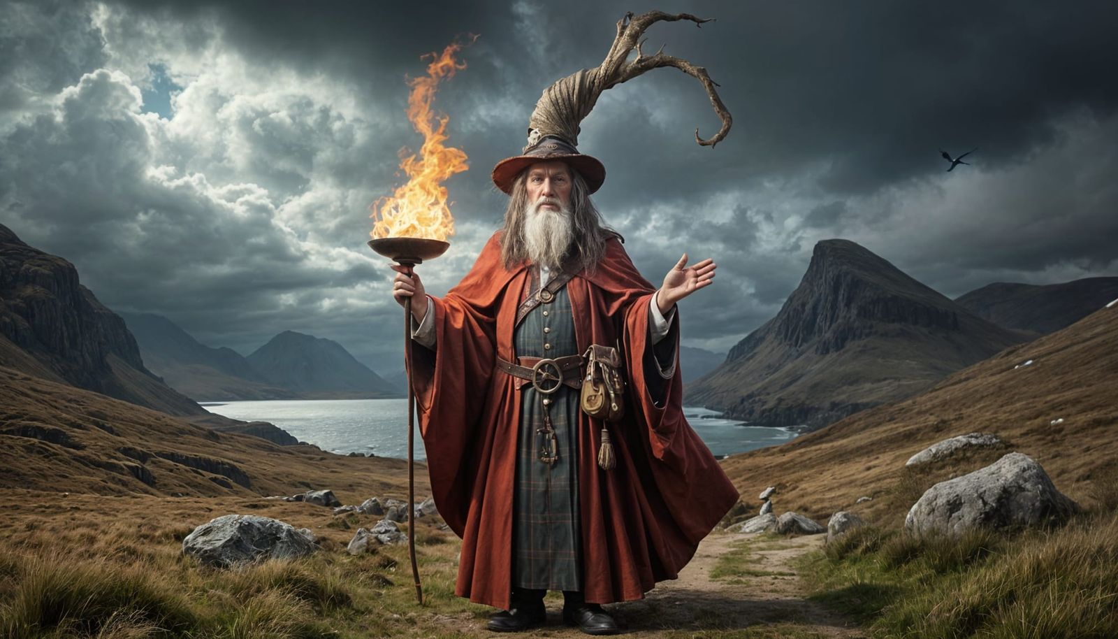 Surreal Scottish Sorcerer Portrait