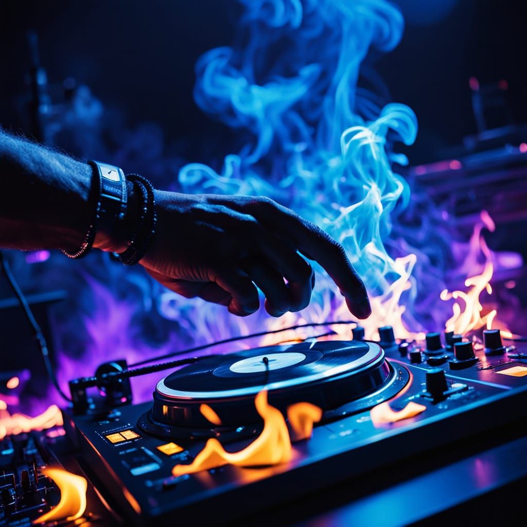 Dramatic Rave Party Cinematic Scene in Neon-Lit Darkness