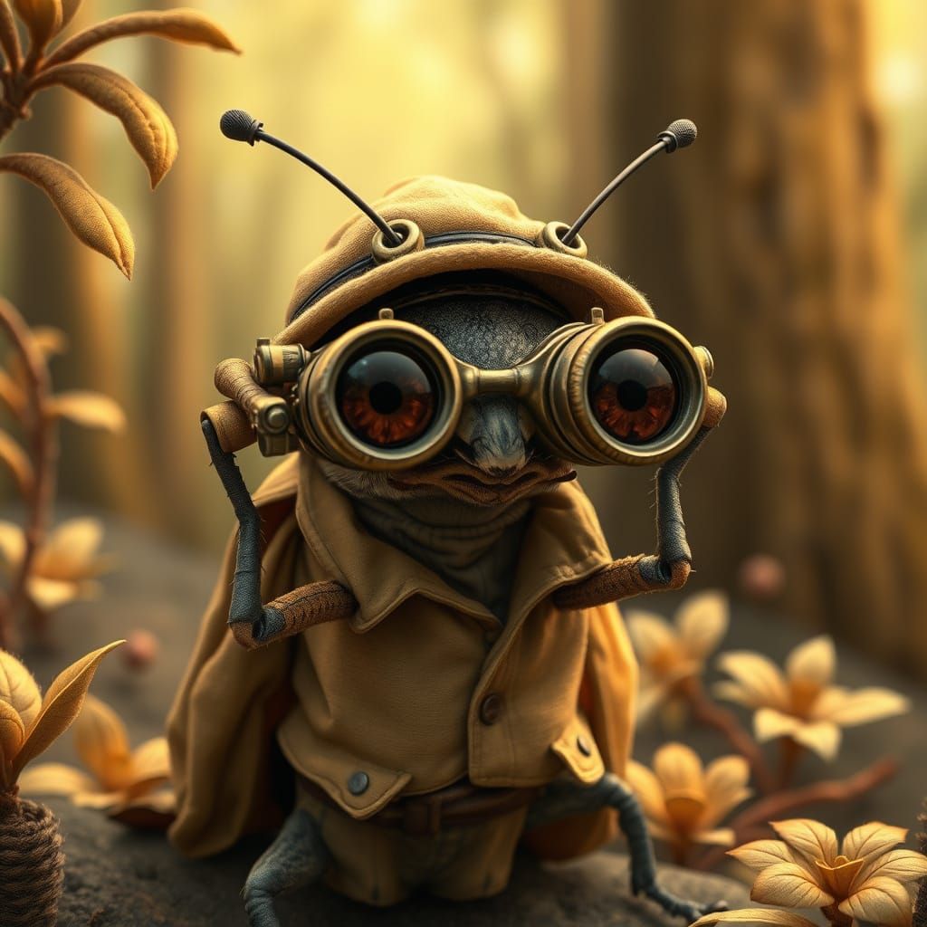 Whimsical Bug Discovers the Horizon in Vintage Style