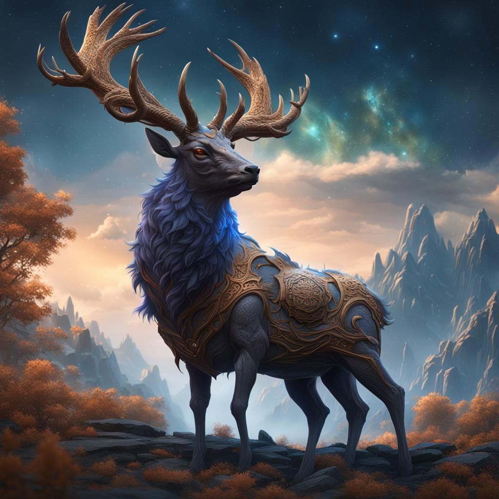Celestial Deer Creature: Fantasy Concept Art