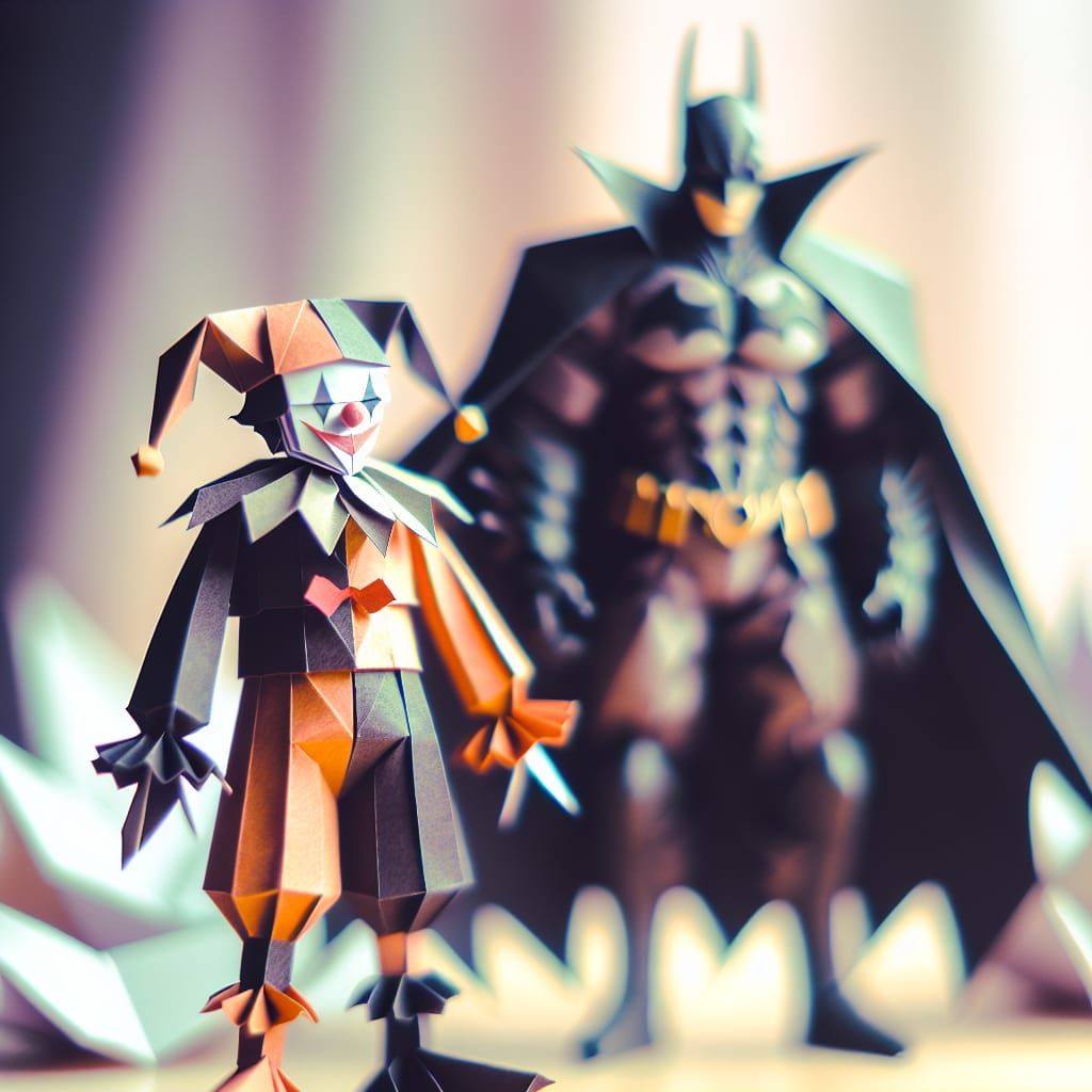 Papercraft Batman and Joker in 8K