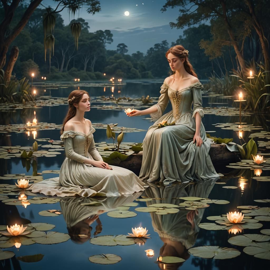 Ethereal Victorian Ladies in a Nocturnal Fantasy
