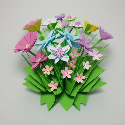 Origami Shamrocks and Spring Flowers Papercraft