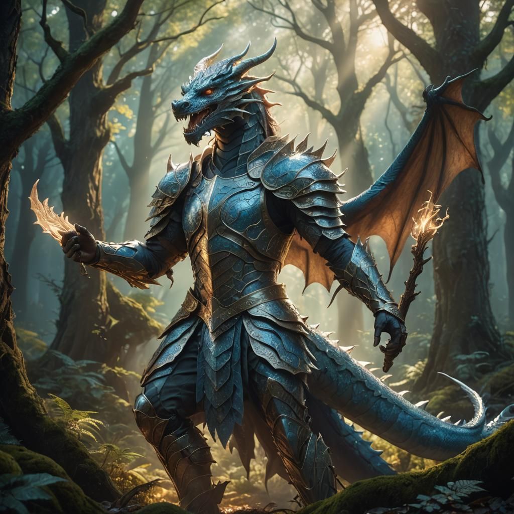 Shapeshifting Warrior Transforms into Dragon in Mystical For...