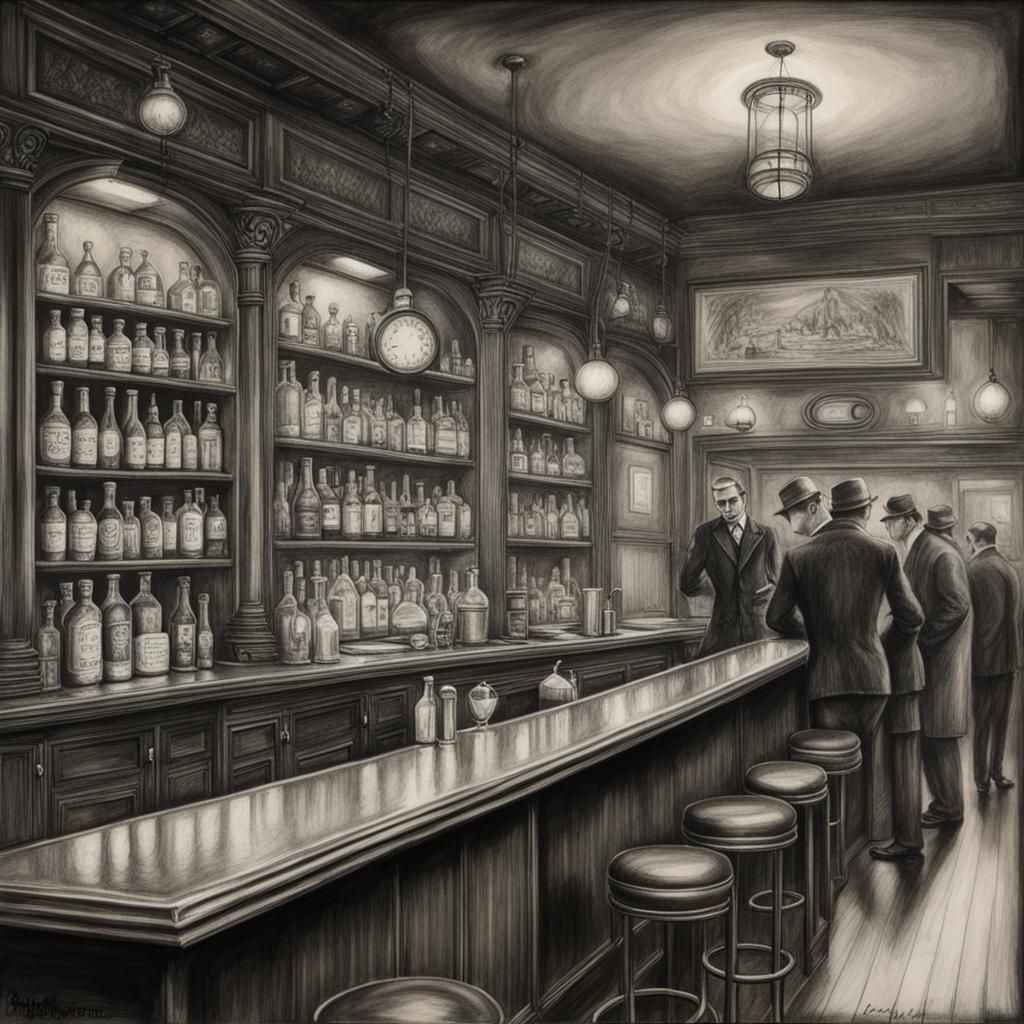1920s Speakeasy in Charcoal