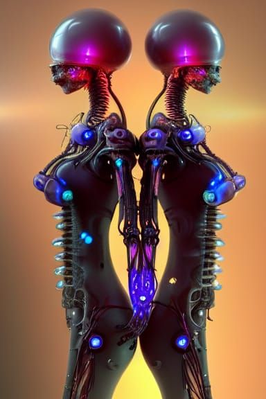 Siamese Mech Twins with Plasma Ball Heads