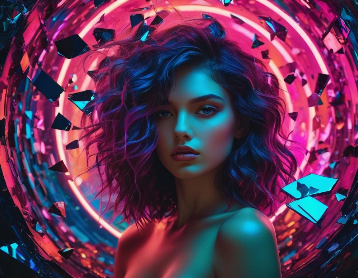 Kaleidoscopic Tornado with Neon Hues