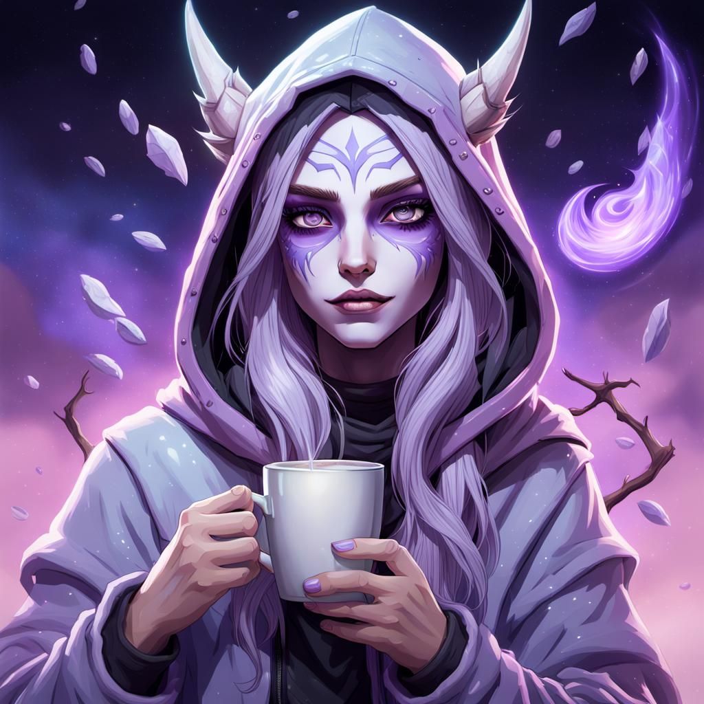 Astral Coffee: Sylvanas Windrunner Holographic Illustration