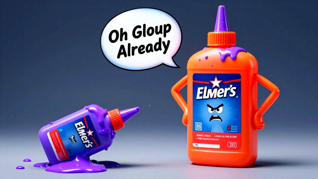 Anthropomorphic Glue Bottles in a Messy Showdown