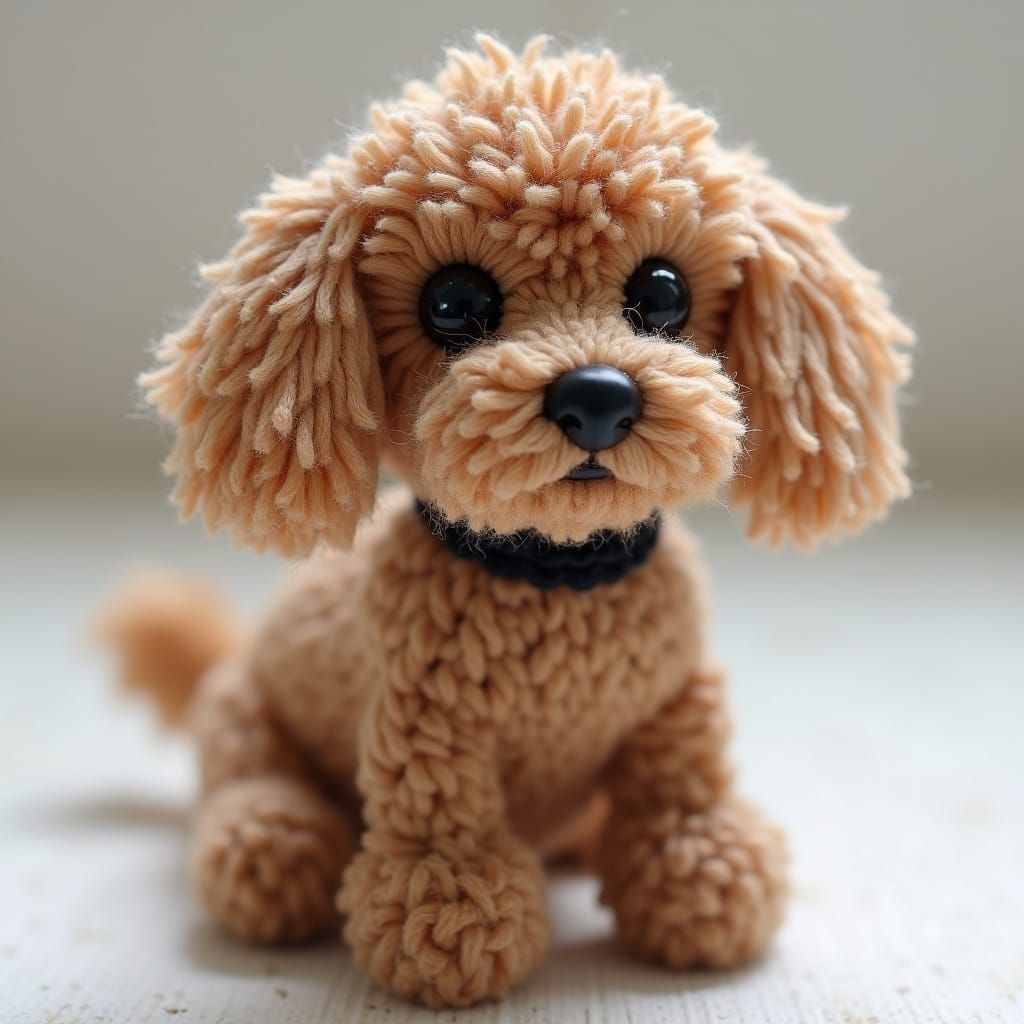 Whimsical Yarn Poodle in Knitted Delight