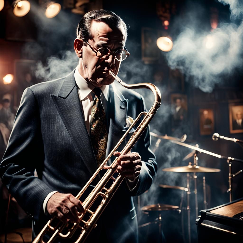 Glenn Miller Portrait in Smoky Jazz Club