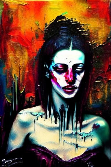 Grunge Style Beauty Portrait in Dark Fantasy Hues