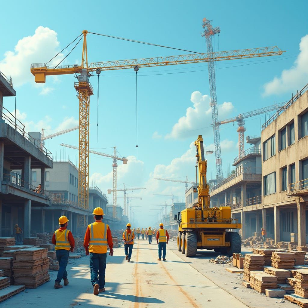 Construction Site Scene Inspired by Industrial Photography