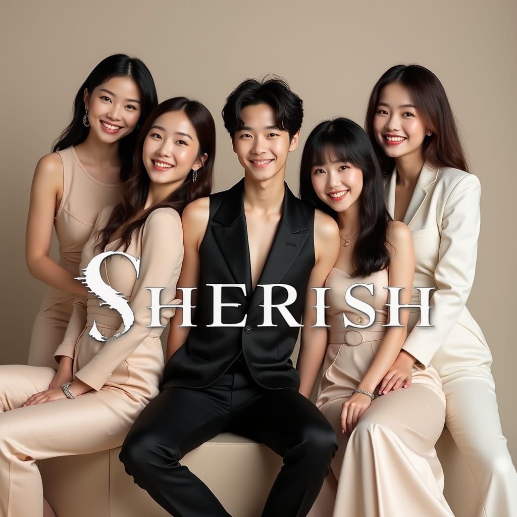 K-Pop Group Sherish Seated in Elegant Harmony
