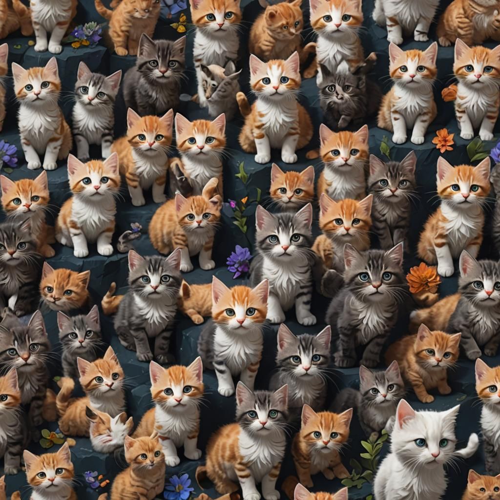 Cute Kittens in Detailed Fantasy Concept Art