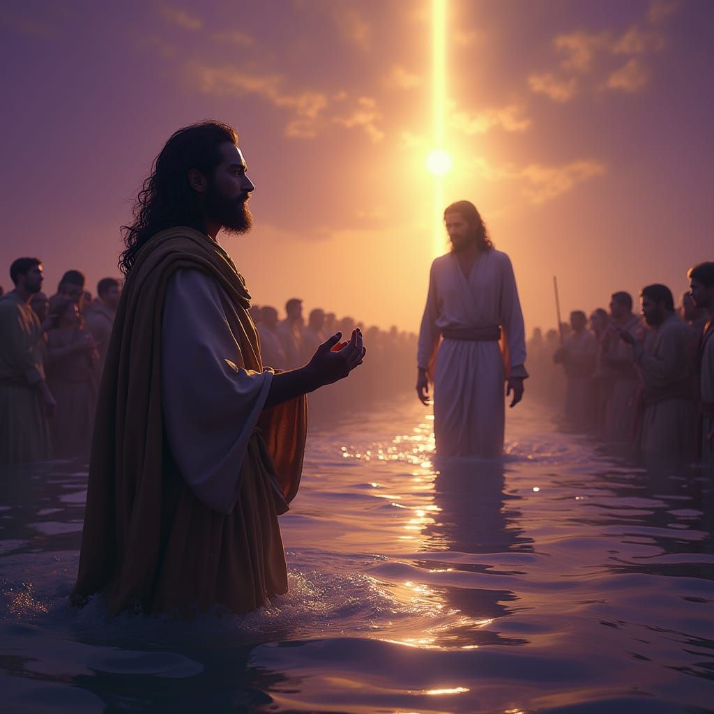 John the Baptist Proclaims Jesus as Messiah in Dark Fantasy ...