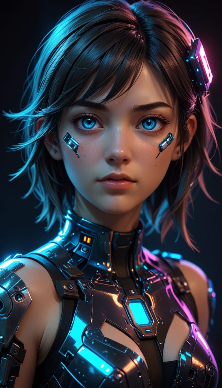 Nintendo Switch Girl in Anime Style Digital Art