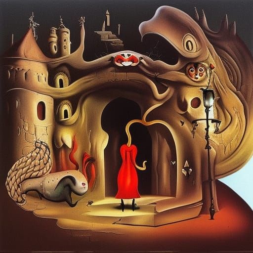 Surreal Dungeon Rats in Salvador Dali Horror Style