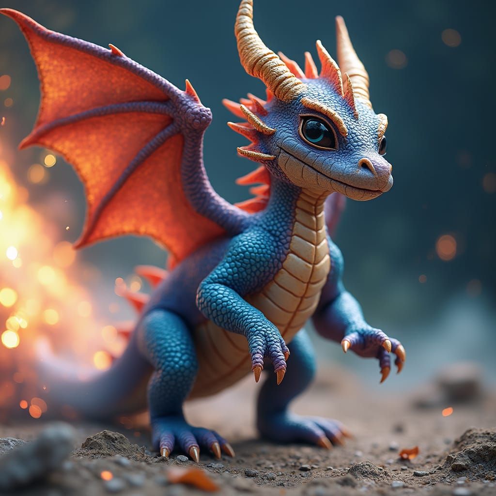 Anthropomorphic Dragon Exits Spaceship in Ultra-Realism