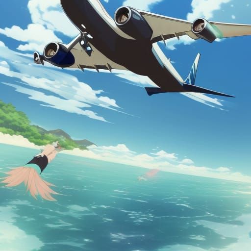 Anime Plane Takes Flight From Crystal Water