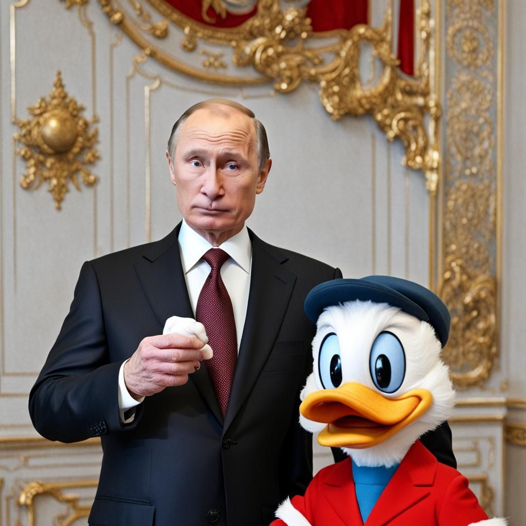 Vladimir Putin with Scrooge McDuck