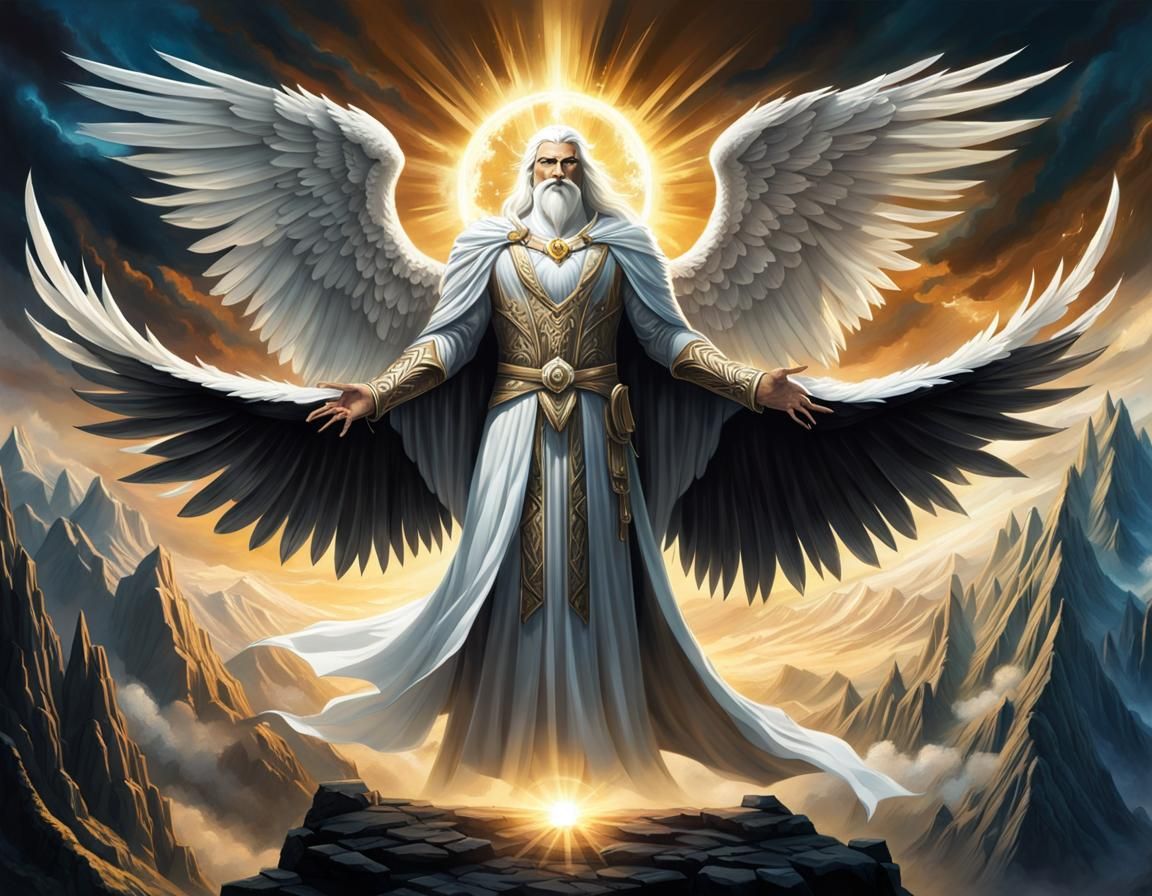 Gothic Eagle God Radiating Magic in Dreamscape