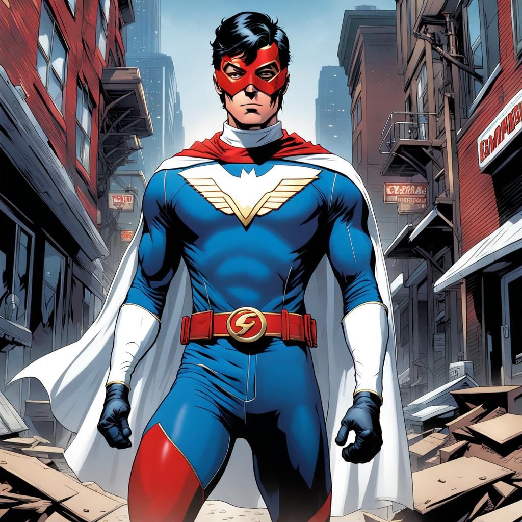 Teen Superhero in Comic Book Art Style